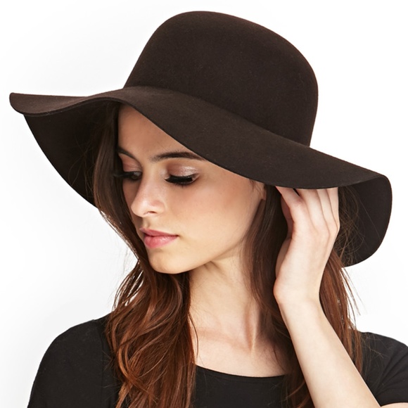 wide brim floppy wool hat